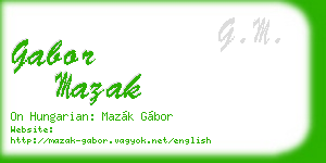 gabor mazak business card